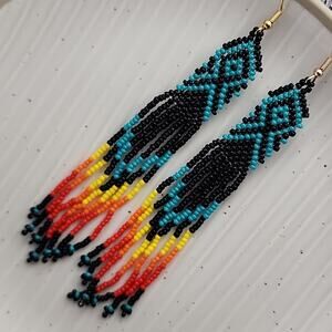 Tribal Beaded Retro Dangling Earrings